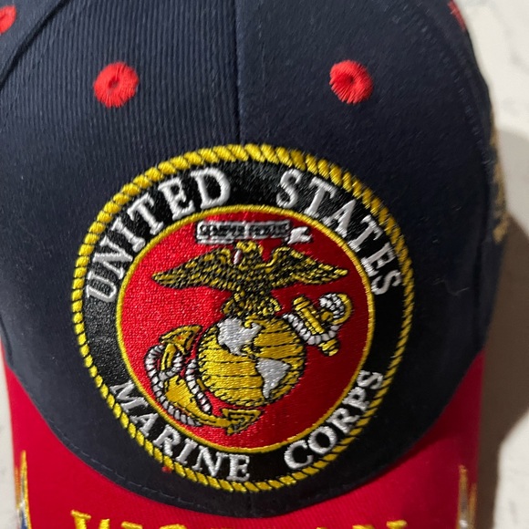 Woman Marine Veteran Cap Black, Red - Picture 4 of 6